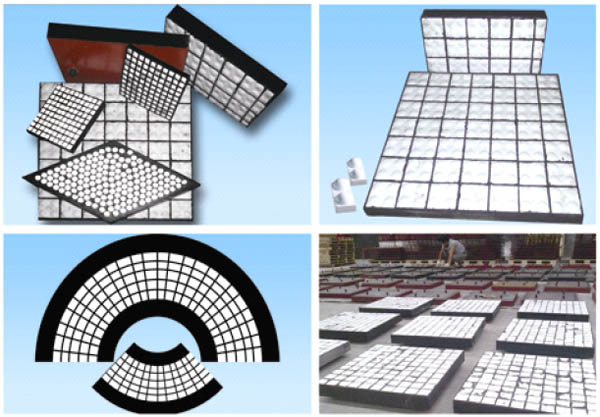抗冲击耐磨陶瓷橡胶复合板
